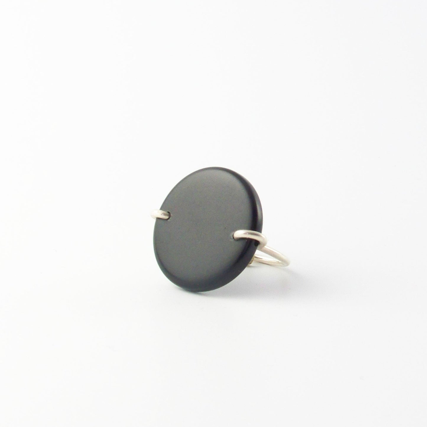 Silk Setting Big Moon Ring – Vegetable Ivory Statement Ring