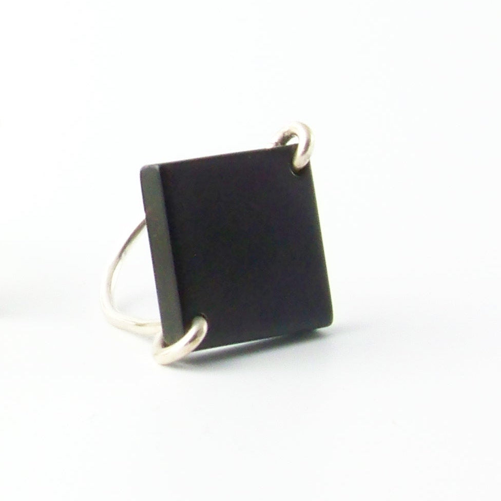 Silk Setting Square Ring – Modern Vegetable Ivory Jewellery