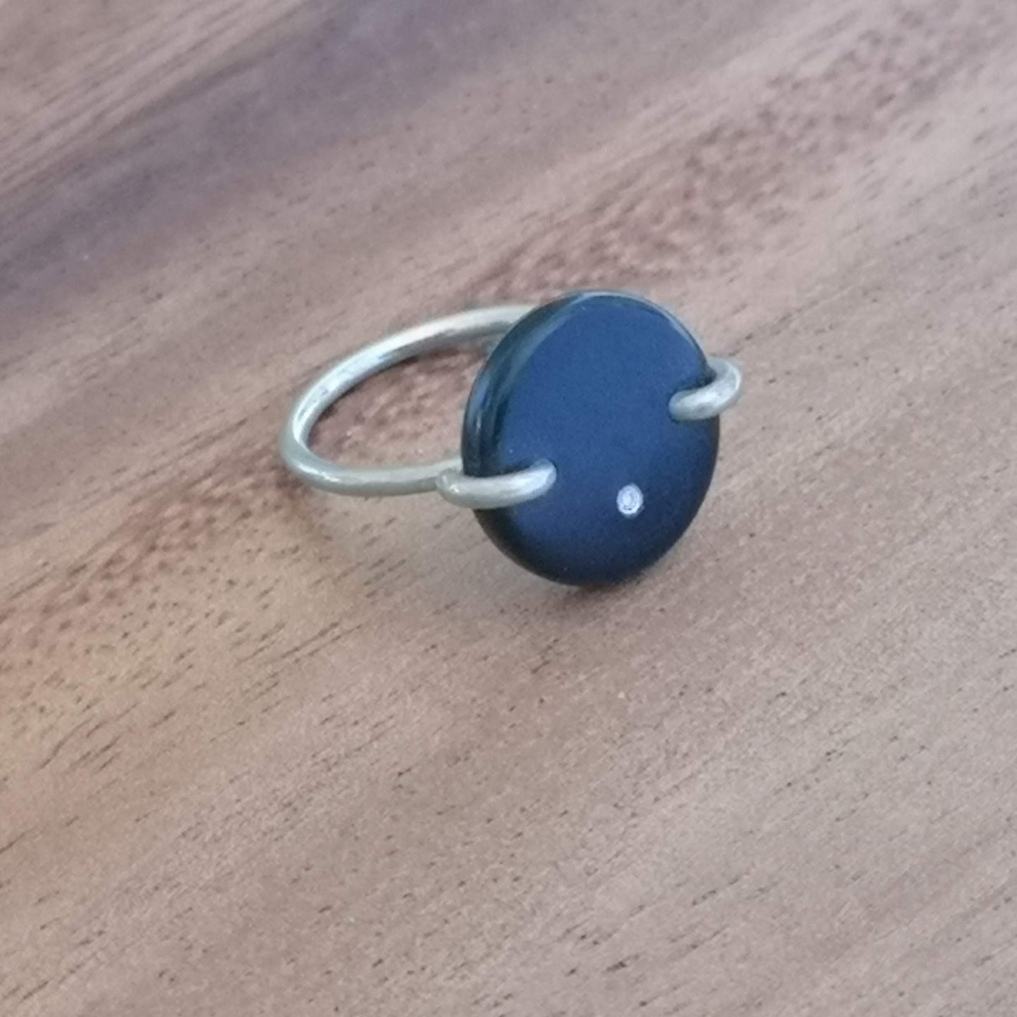 Starry Night Ring– Vegetable Ivory with a Natural Diamond