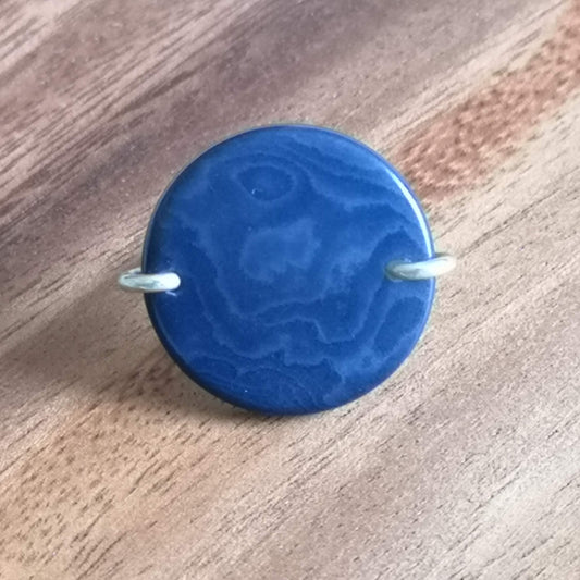 Silk Setting Big Moon Ring – Vegetable Ivory Statement Ring