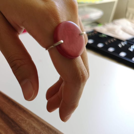 Silk Setting Big Moon Ring – Vegetable Ivory Statement Ring