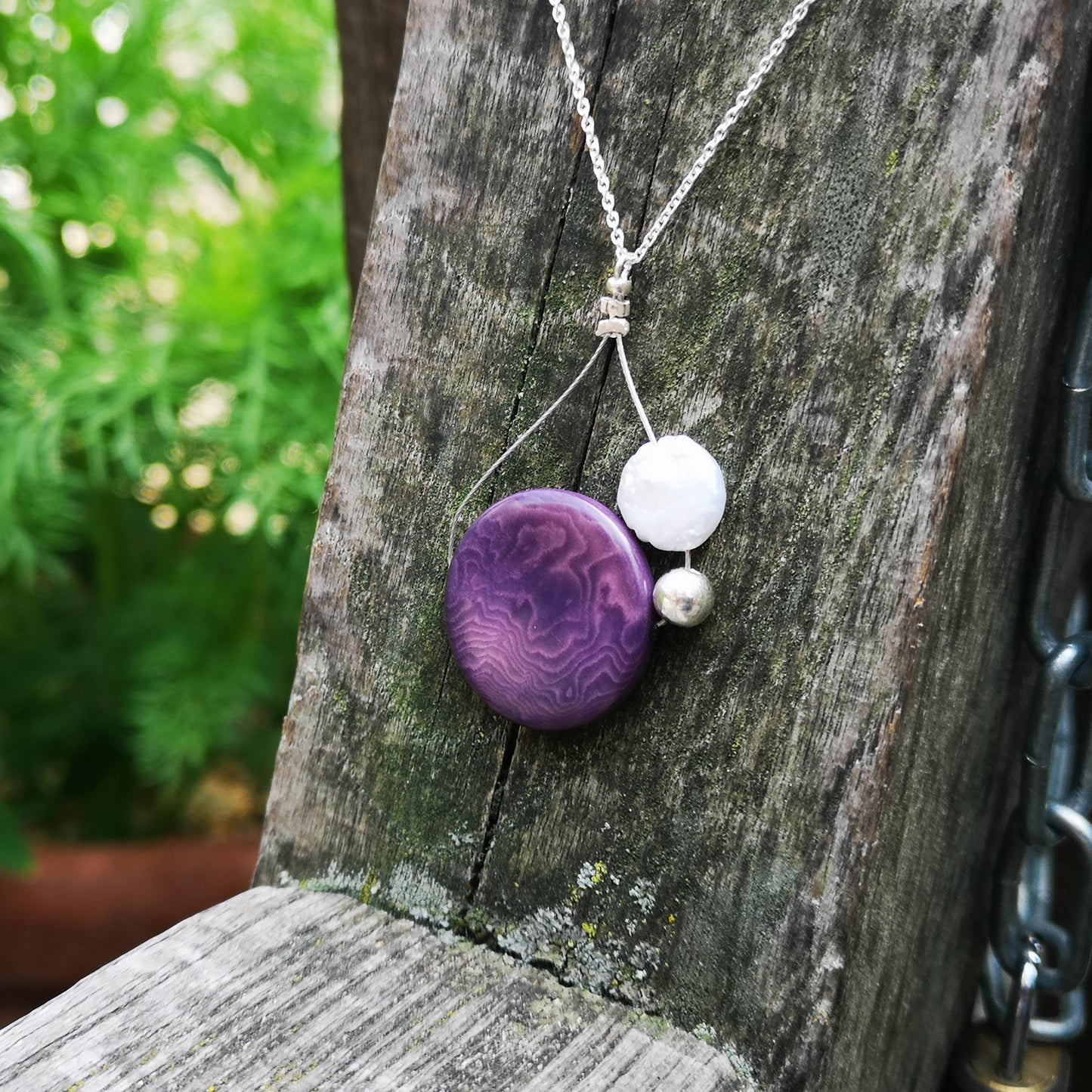 Satellite Coin Pearl & Vegetable Ivory Pendant