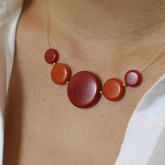 Solar System Necklace with Vegetable Ivory Planets
