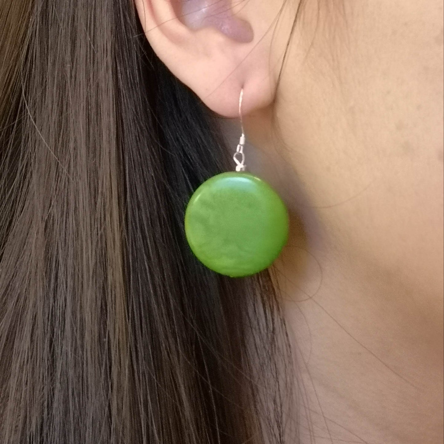 Medium Moon Earrings – Vegetable Ivory & Sterling Silver