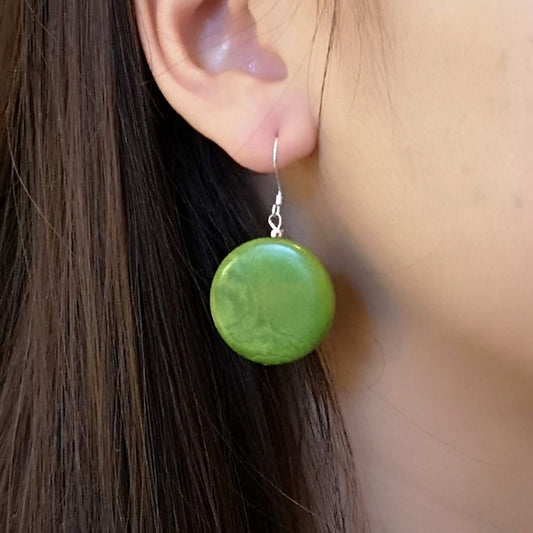 Big Moon Earrings – Vegetable Ivory & Sterling Silver