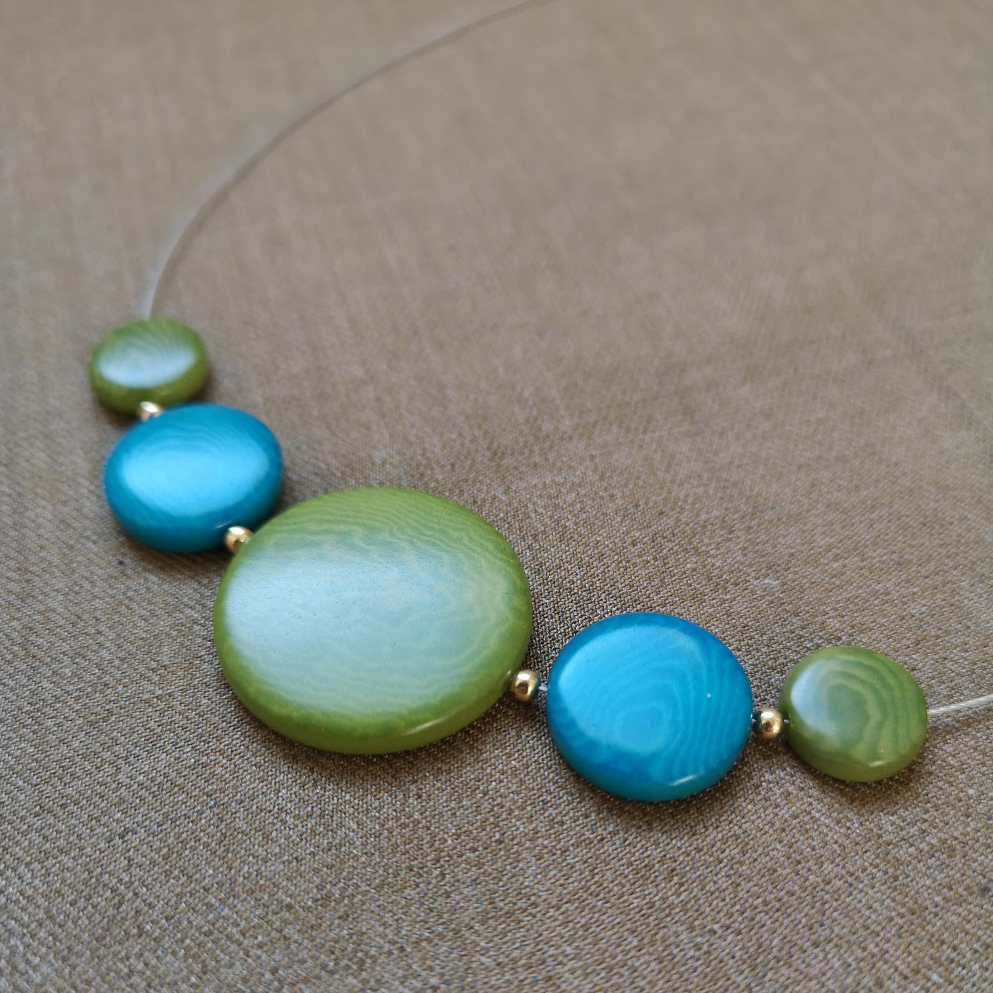 Solar System Necklace with Vegetable Ivory Planets