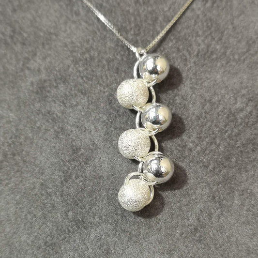 Cascade Necklace – Silver Beads Waterfall Design