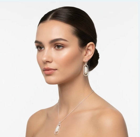 Asteroid Belt Earrings – Biwa Pearls in Silver setting