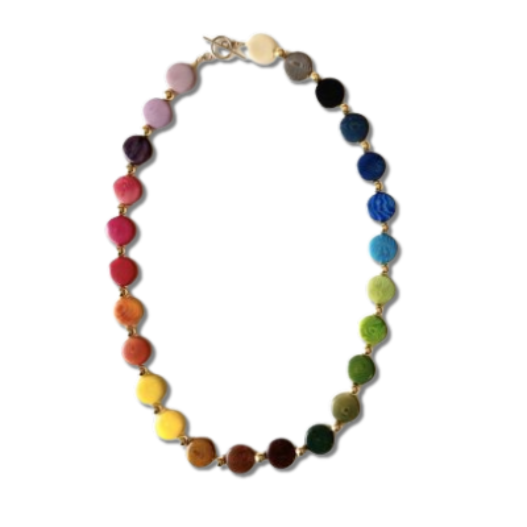 Small Rainbow Necklace – Vegetable Ivory in 23 Colours
