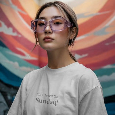 Limited Edition Organic Cotton "I'm Closed on Sunday" T-Shirt - Designed & Printed in London