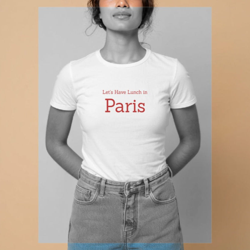 Limited Edition Organic Cotton "Let's Have Lunch in Paris" T-Shirt - Designed & Printed in London