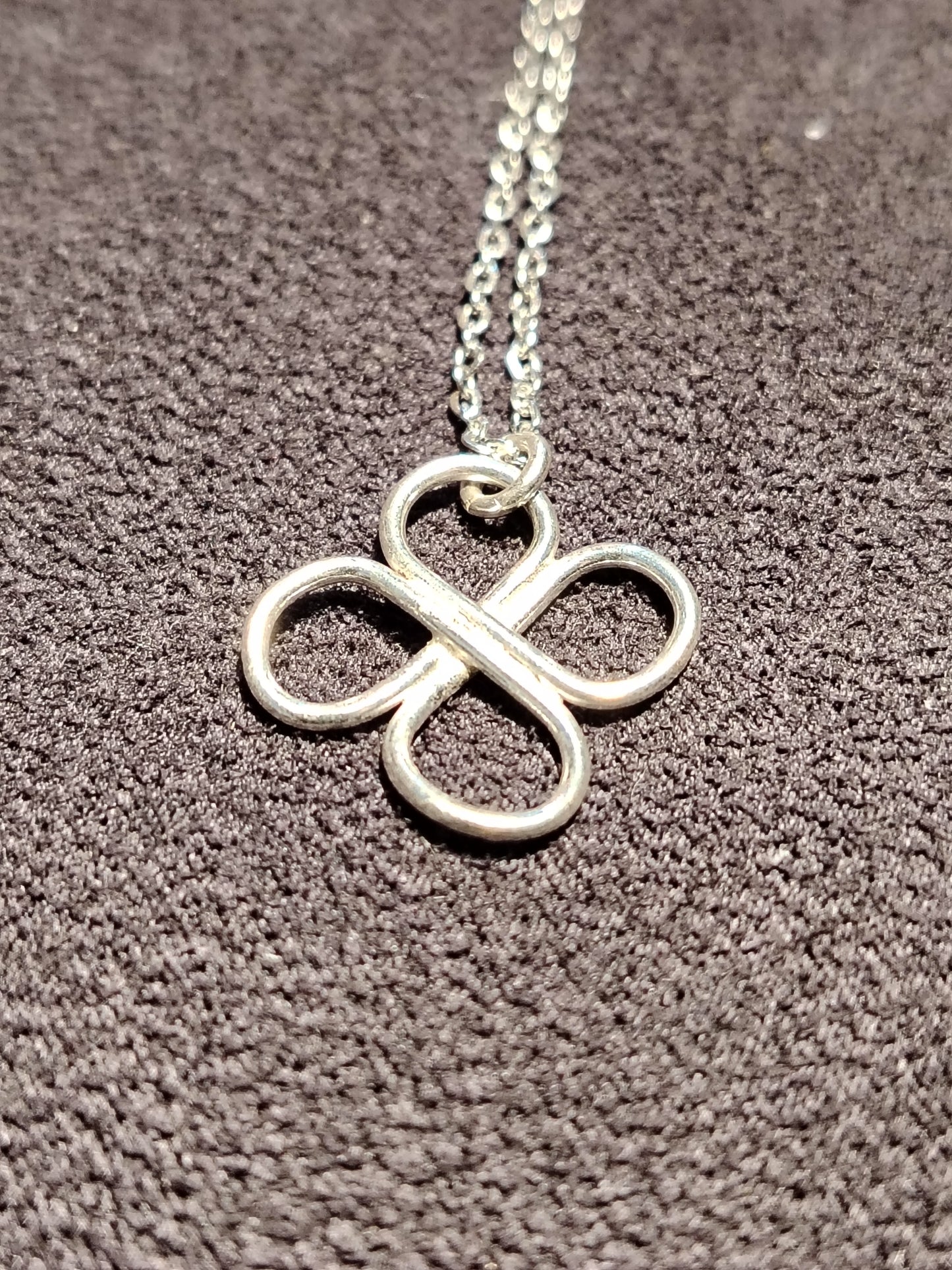 Clover Sterling Silver Necklace – Fortune & Infinity Symbol Pendant