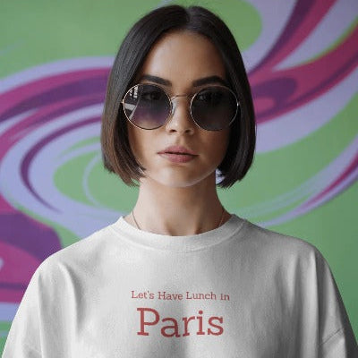 Limited Edition Organic Cotton "Let's Have Lunch in Paris" T-Shirt - Designed & Printed in London