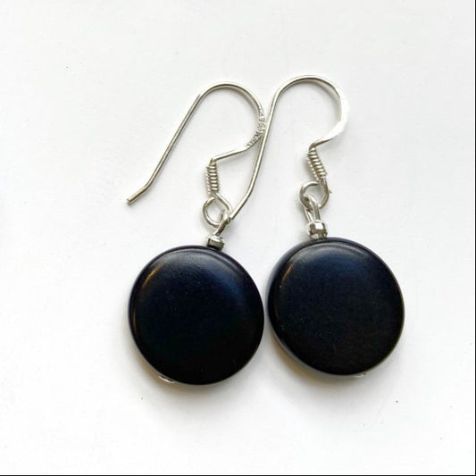 Medium Moon Earrings – Vegetable Ivory & Sterling Silver