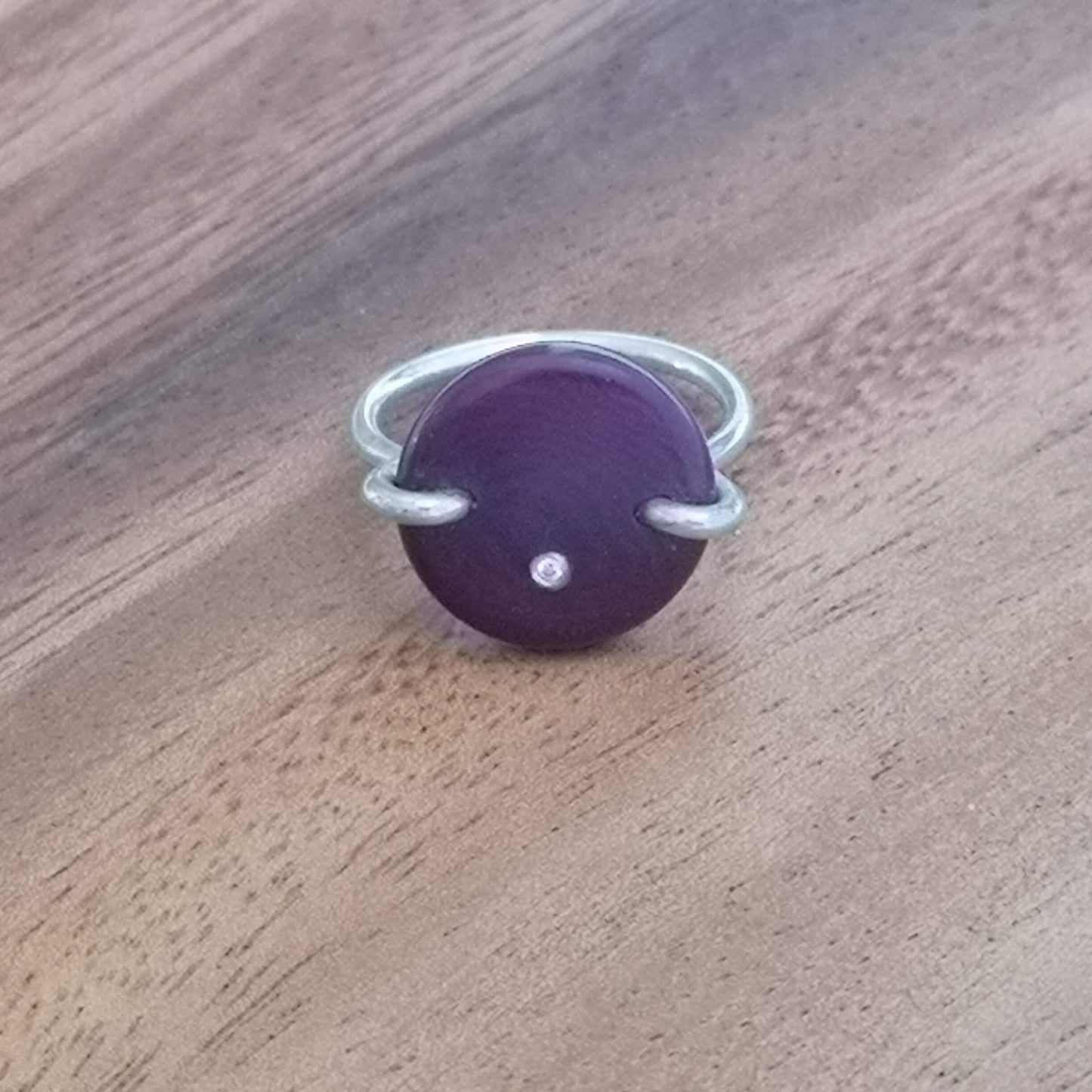 Starry Night Ring– Vegetable Ivory with a Natural Diamond