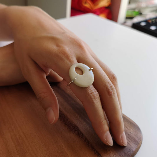 Silk Setting Third Eye Ring – Spiritual Vegetable Ivory Ring