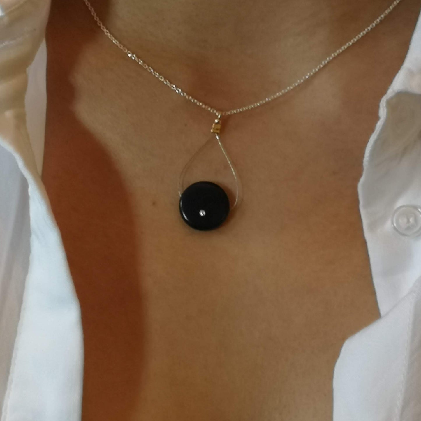 Starry Night Necklace– Vegetable Ivory with a Natural Diamond