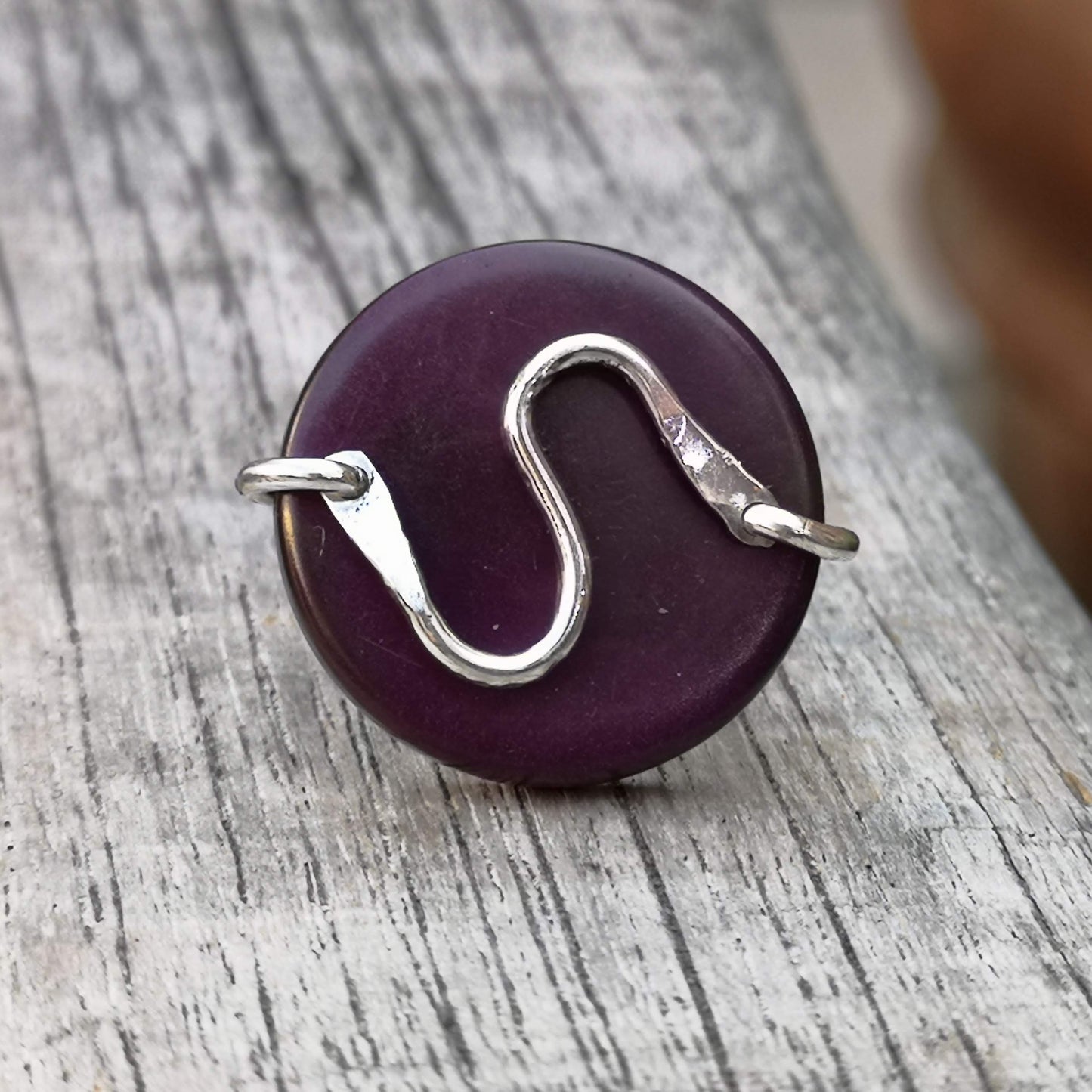 Silk Setting River Ring – Vegetable Ivory with Sterling Silver Detail, Designed and handcrafted in London by AdeM