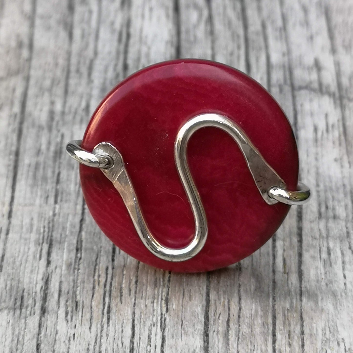 Silk Setting River Ring – Vegetable Ivory with Sterling Silver Detail, Designed and handcrafted in London by AdeM