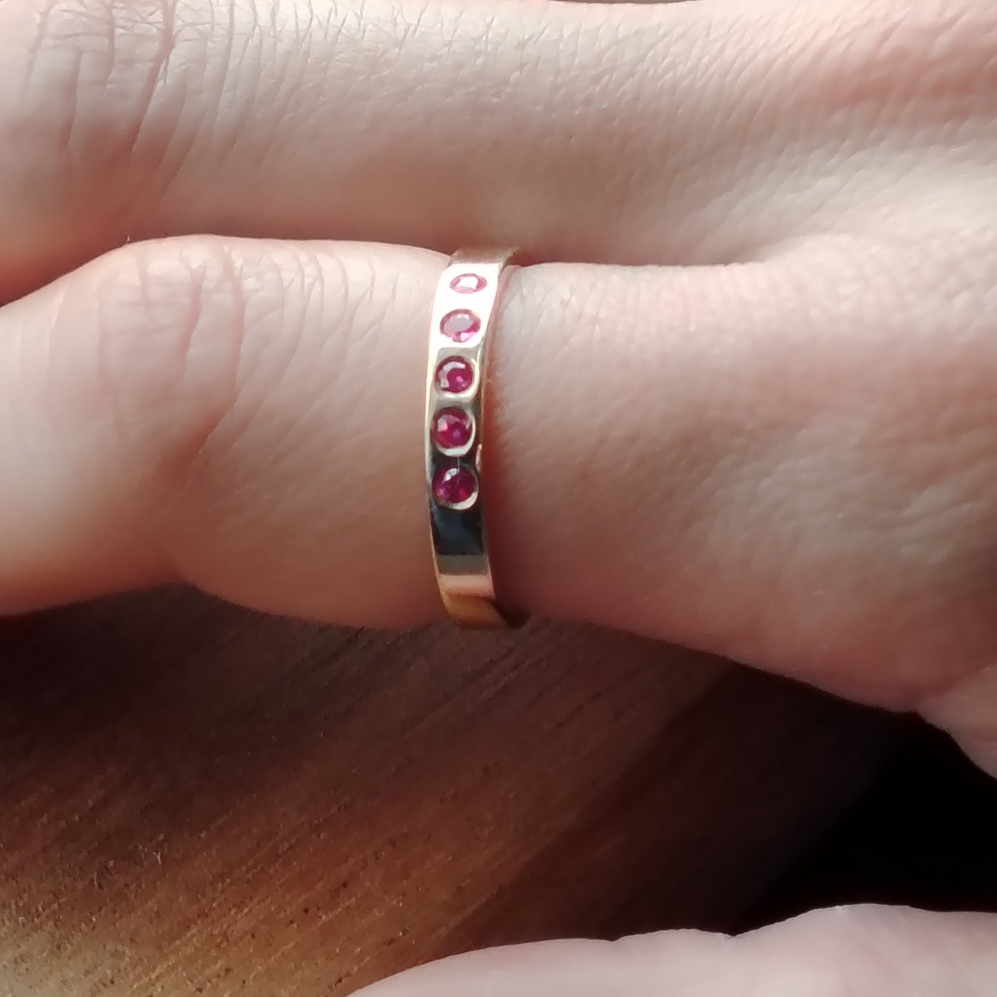 Brilliance Ring with Pink Sapphires in 9ct Yellow Gold
