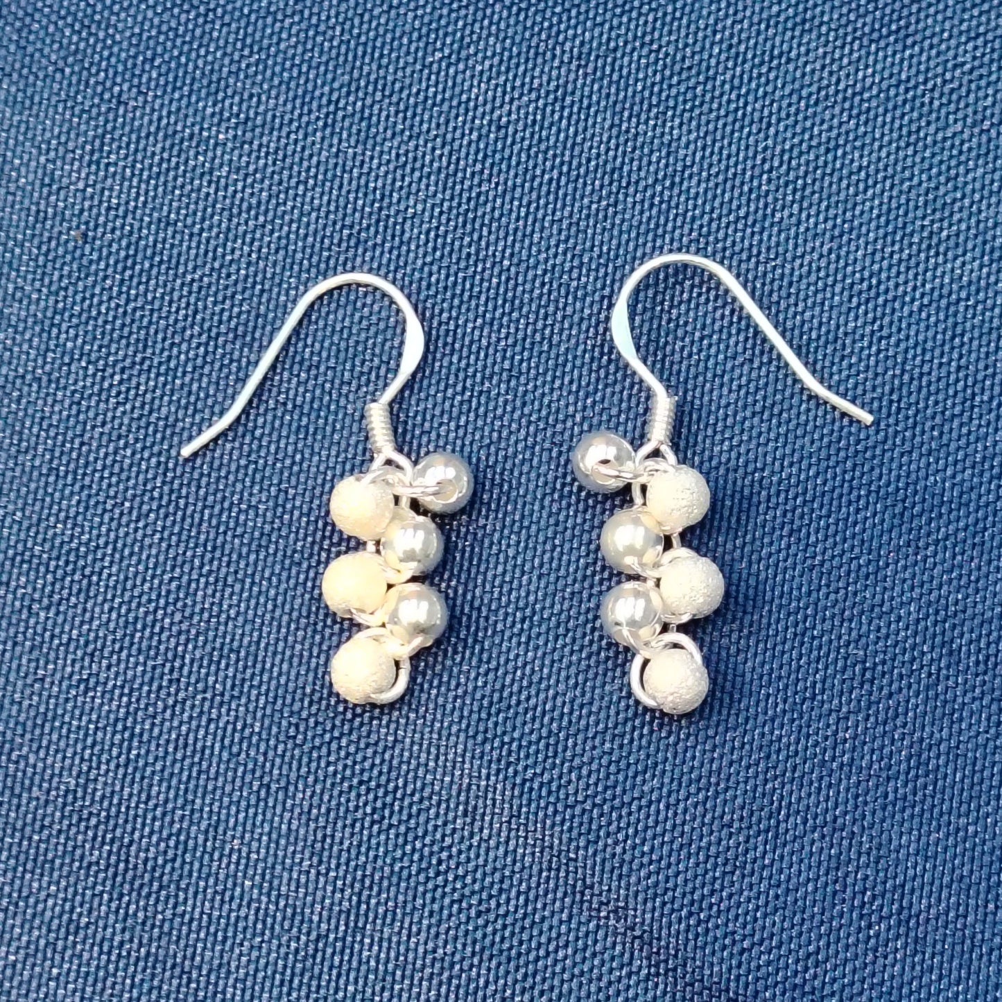 Cascade Earrings – Silver Beads Waterfall Design