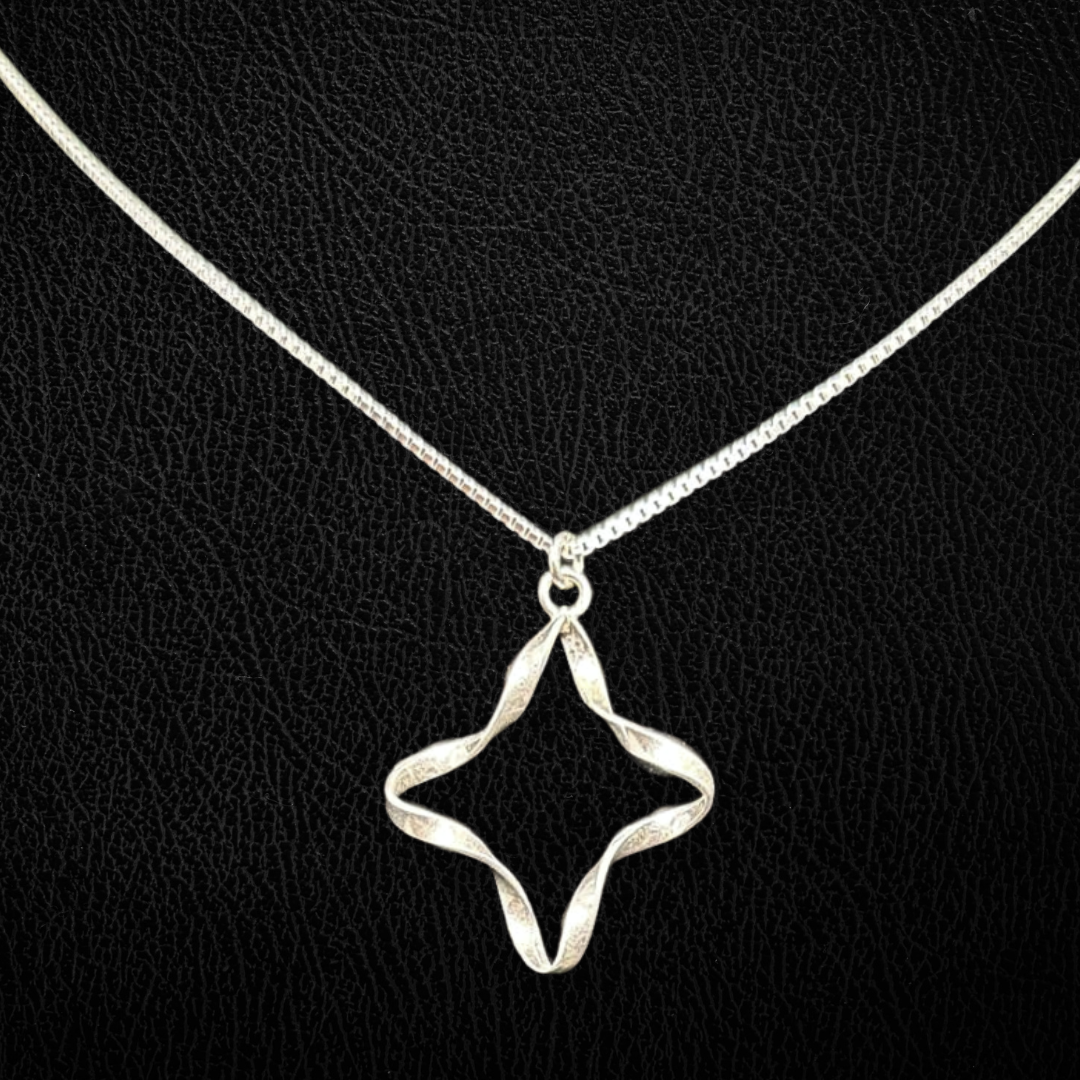 Ribbon Star Necklace – Twisted Sterling Silver