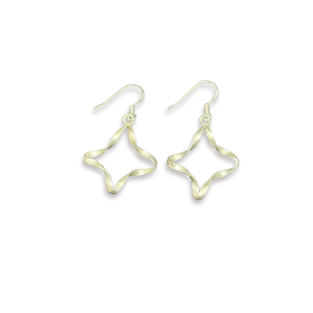 Ribbon Star Earrings – Twisted Sterling Silver