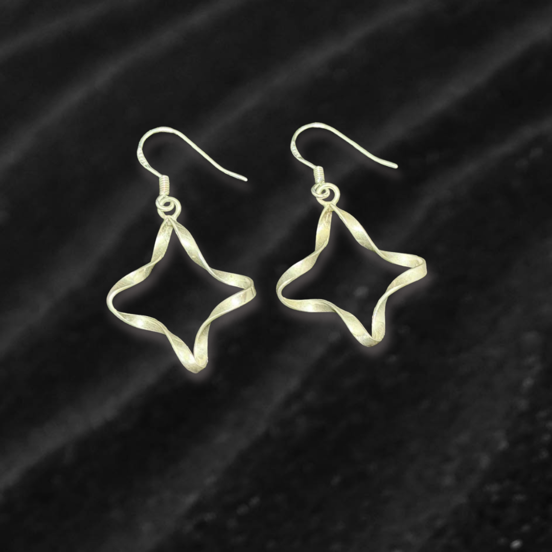 Ribbon Star Earrings – Twisted Sterling Silver