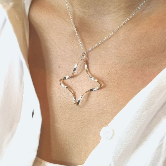 Ribbon Star Necklace – Twisted Sterling Silver