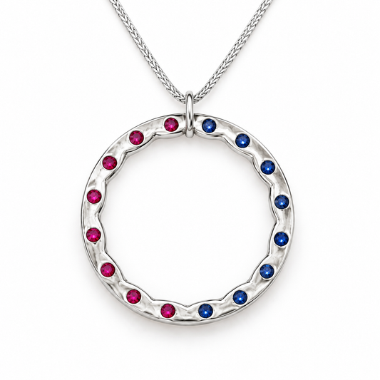 Fortune Wheel – Day and Night | Ruby & Blue Sapphire Necklace