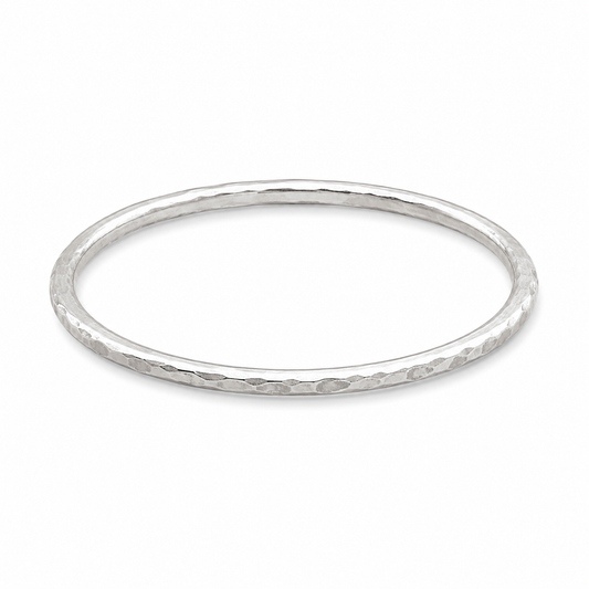 1.5mm Hammered Sterling Silver Stackable Ring