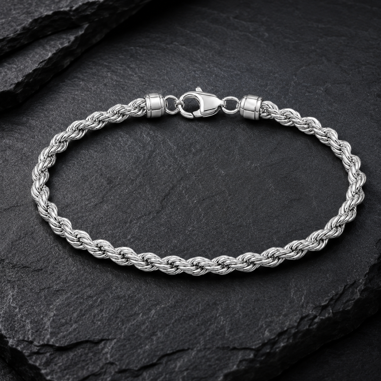 Rope Chain Bracelet in Sterling Silver