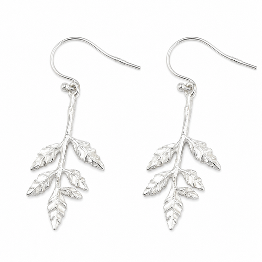 Branch Earrings – Carved Sterling Silver