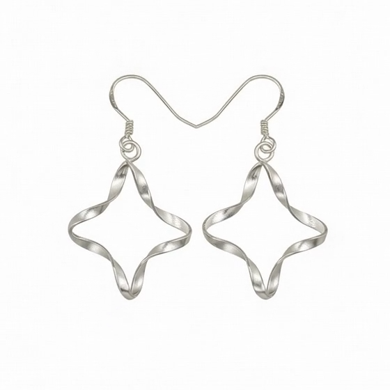 Ribbon Star Earrings – Twisted Sterling Silver