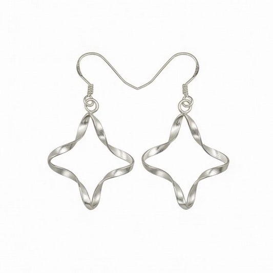Ribbon Star Earrings – Twisted Sterling Silver